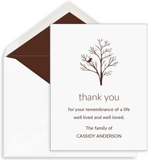 Bird in a Tree Flat Sympathy Note Cards